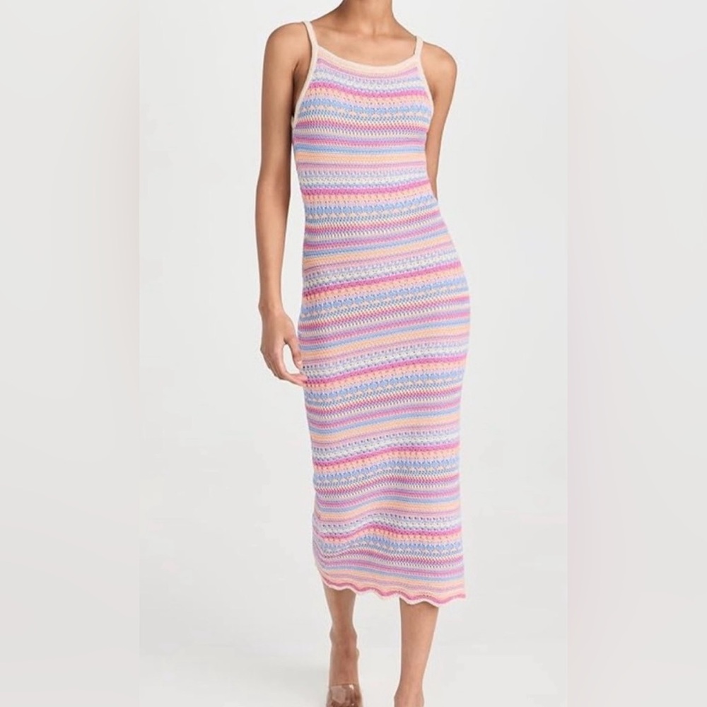 Z Supply Women’s Multicolor Crochet Midi Dress